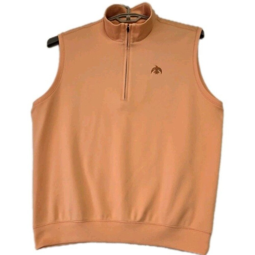 Donald Ross Golf Vest Men XL Baltimore Country Club Pale Orange Embroidered Logo
